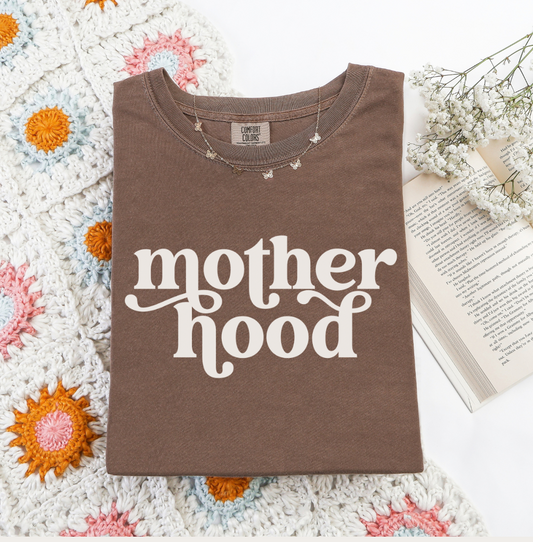 Retro Motherhood Graphic Tee Comfort Colors® Trendy Mom Shirt