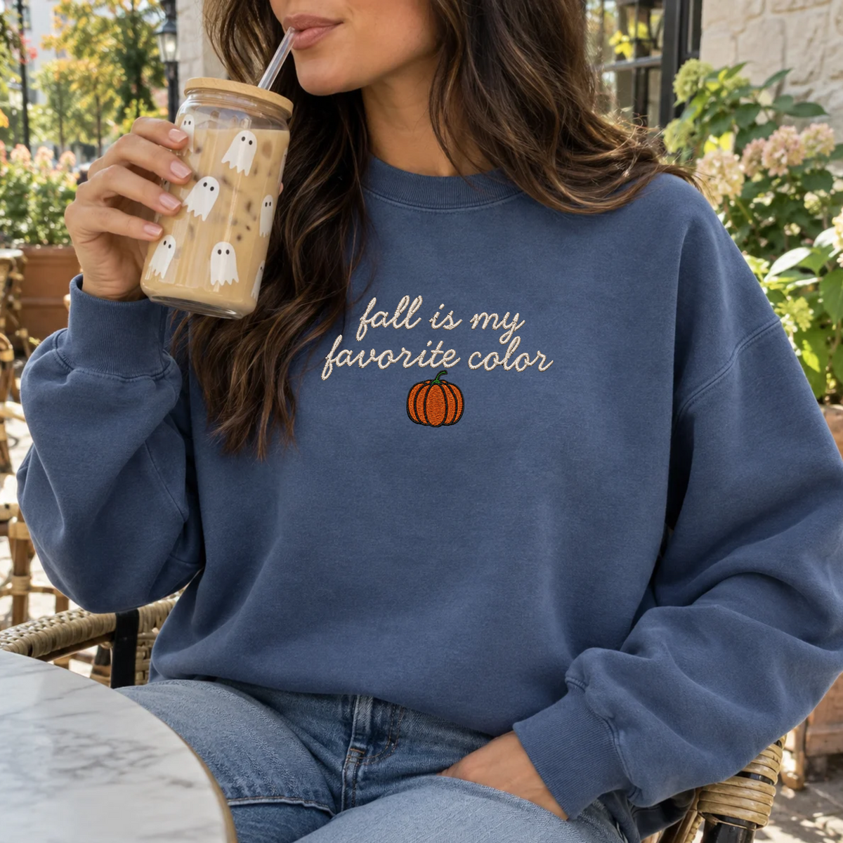 Fall Is My Favorite Color Embroidered Sweatshirt